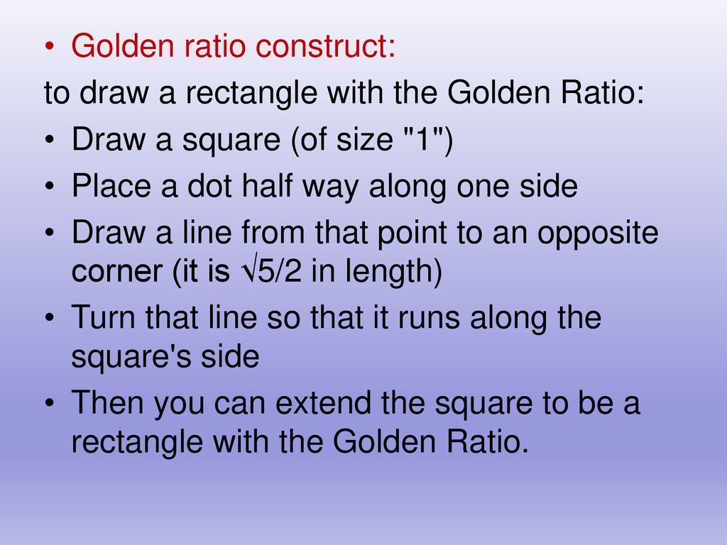 Golden ratio construct: