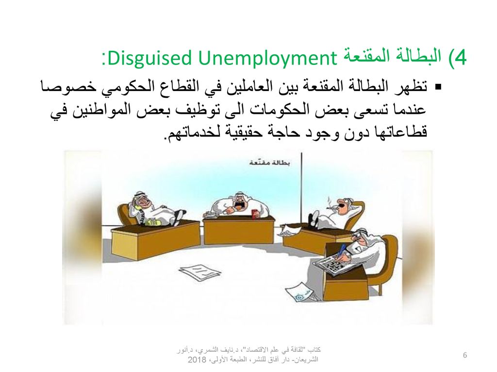 4) البطالة المقنعة Disguised Unemployment: