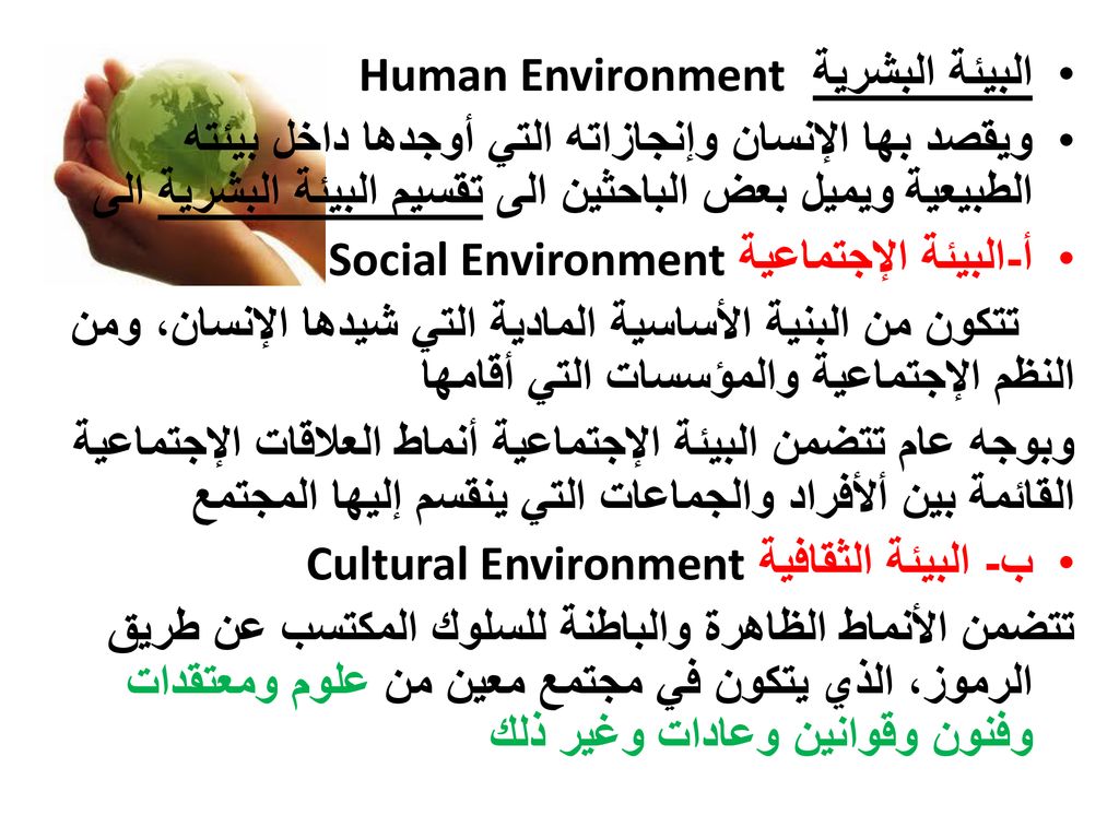 البيئة البشرية Human Environment