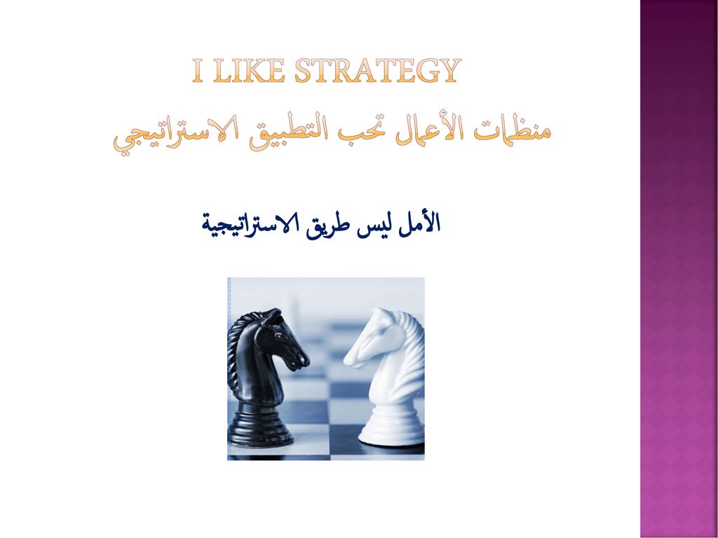 I like Strategy منظمات الأعمال تحب التطبيق الاستراتيجي