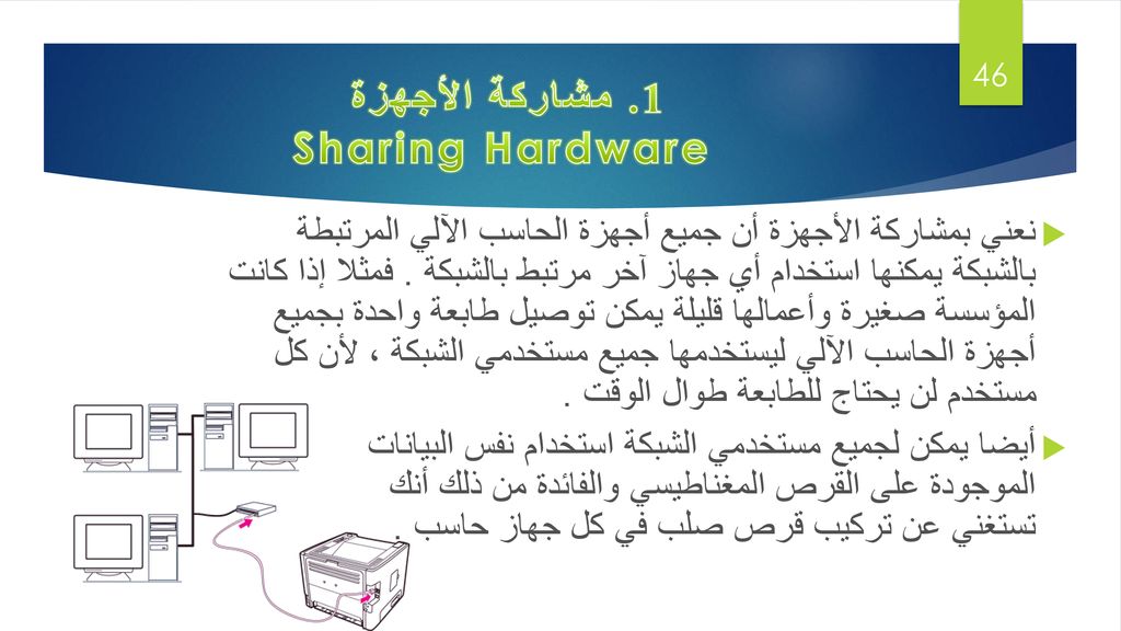 1. مشاركة الأجهزة Sharing Hardware