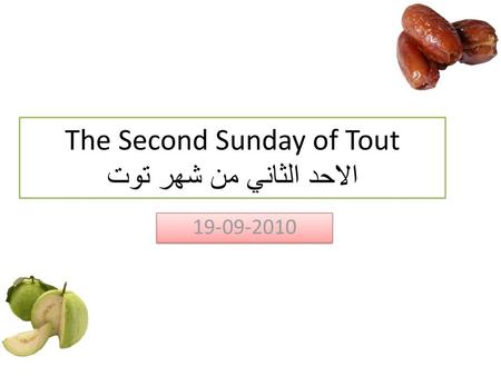 The Second Sunday of Tout الاحد الثاني من شهر توت