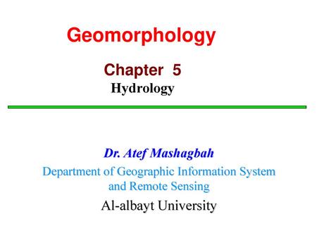 Department of Geographic Information System and Remote Sensing