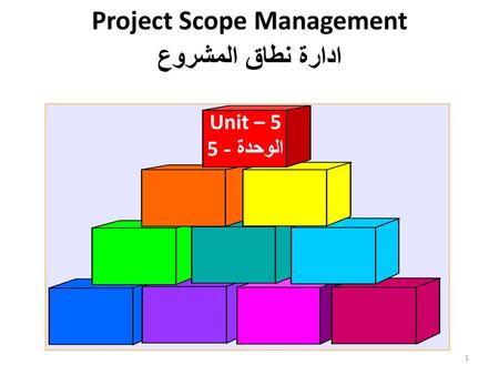 Project Scope Management ادارة نطاق المشروع