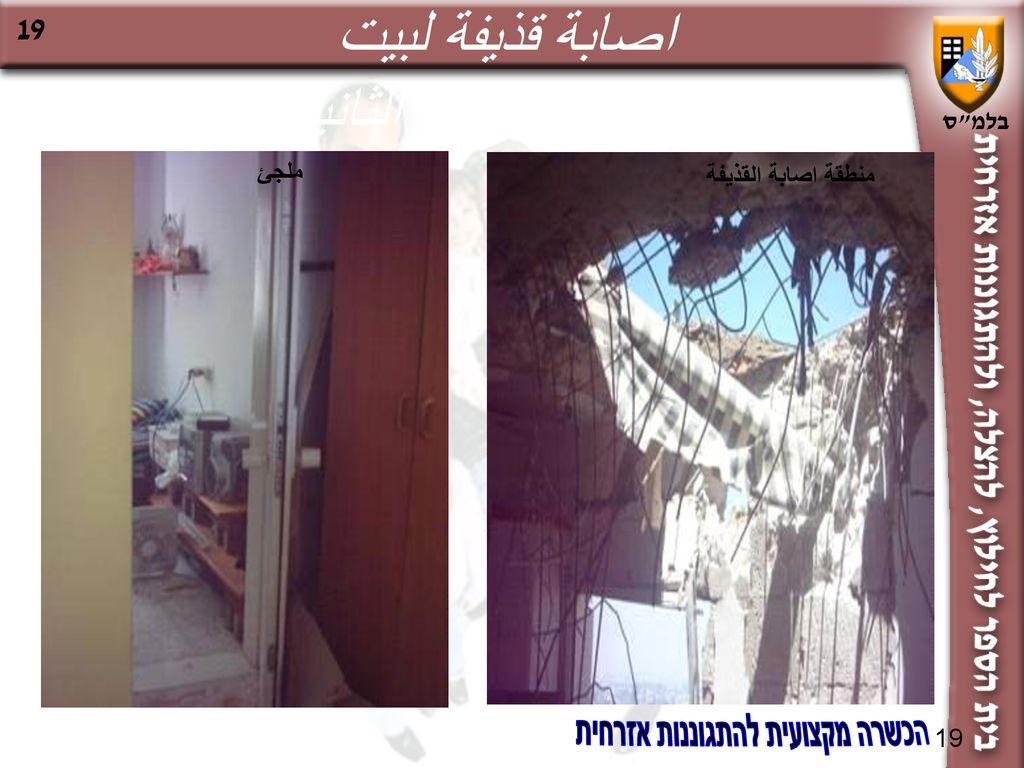 اصابة قذيفة لبيت في حرب لبنان الثانية ملجئ منطقة اصابة القذيفة