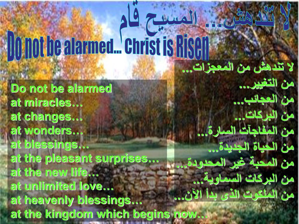 Do not be alarmed… Christ is Risen
