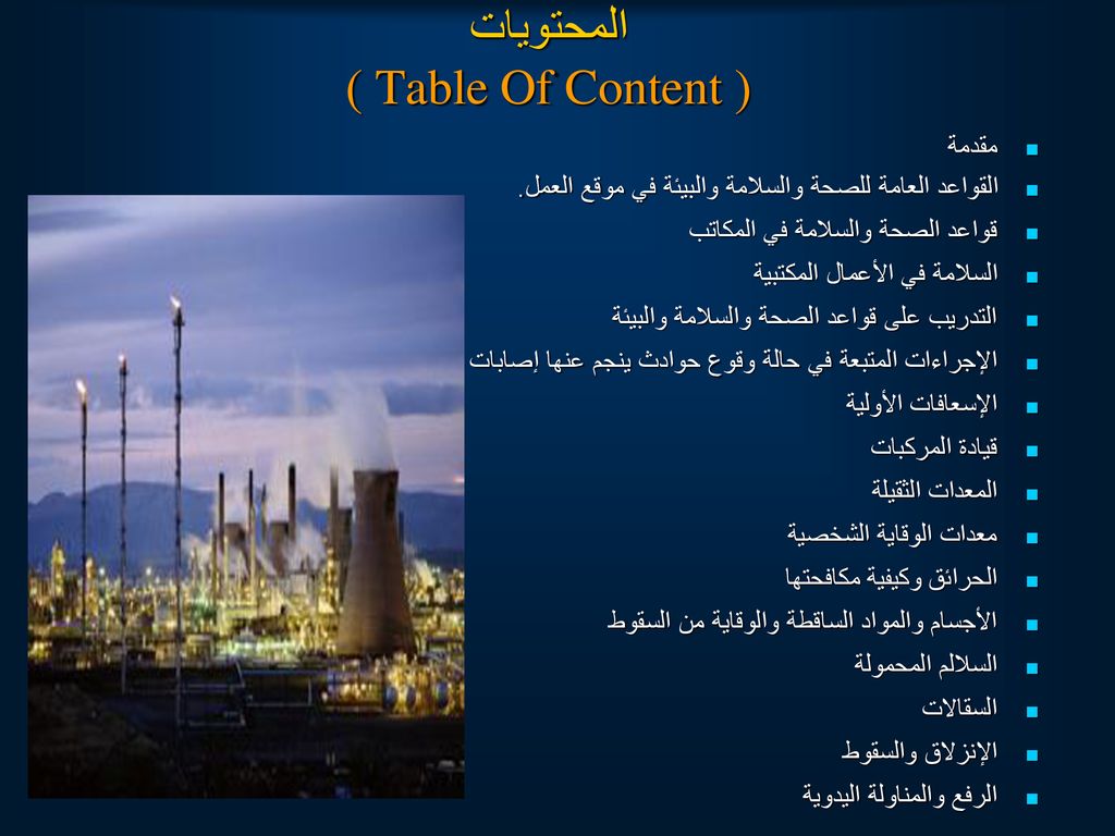 المحتويات (Table Of Content )