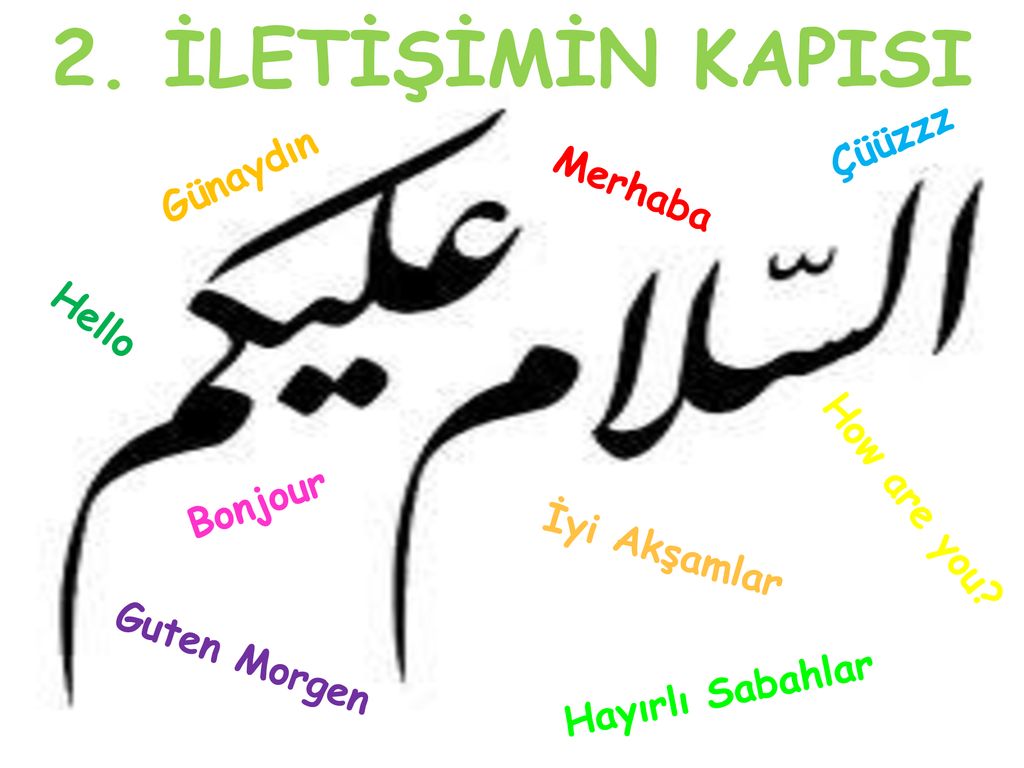 2. İLETİŞİMİN KAPISI Çüüzzz Günaydın Merhaba Hello How are you