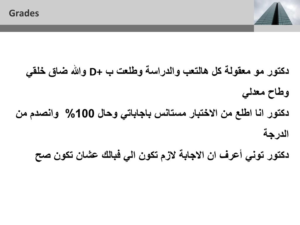 دكتور انا اطلع من الاختبار مستانس باجاباتي وحال 100% وانصدم من الدرجة