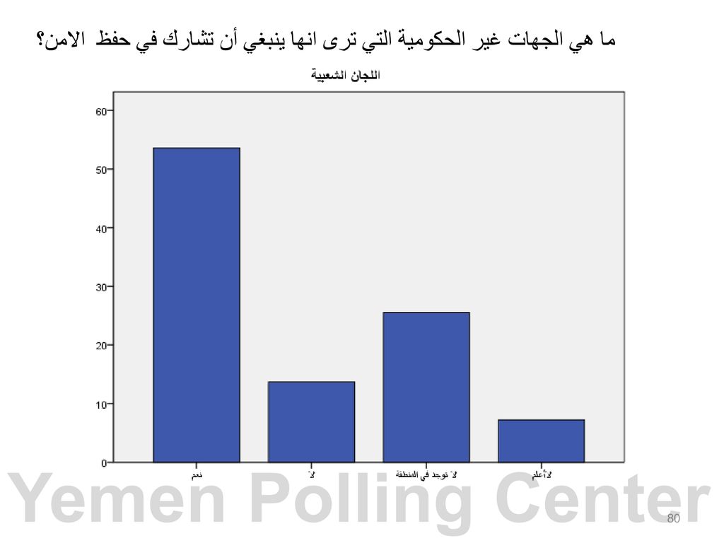 ما هي الجهات غير الحكومية التي ترى انها ينبغي أن تشارك في حفظ الامن؟