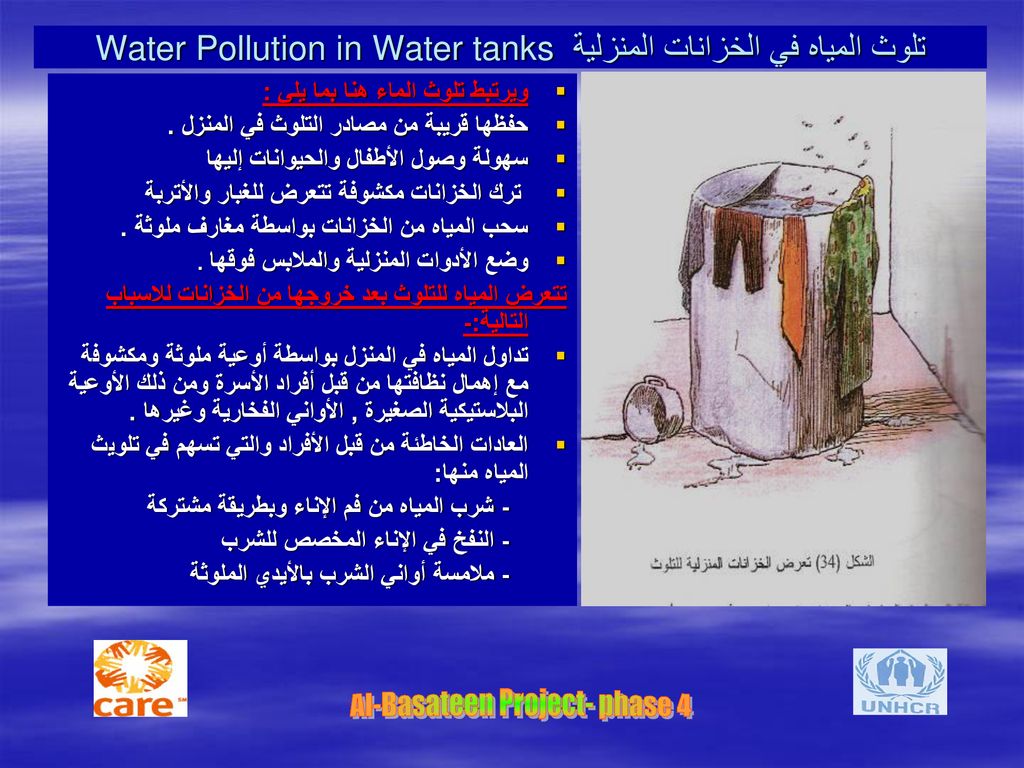 تلوث المياه في الخزانات المنزلية Water Pollution in Water tanks