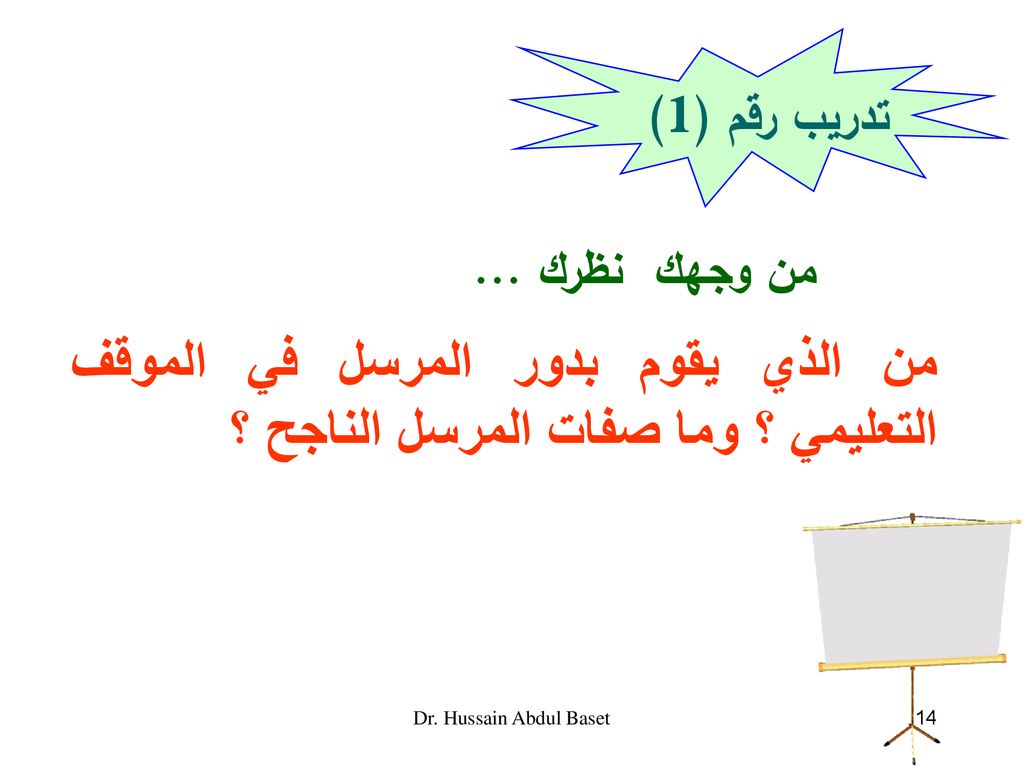 من الذي يقوم بدور المرسل في الموقف التعليمي ؟ وما صفات المرسل الناجح ؟