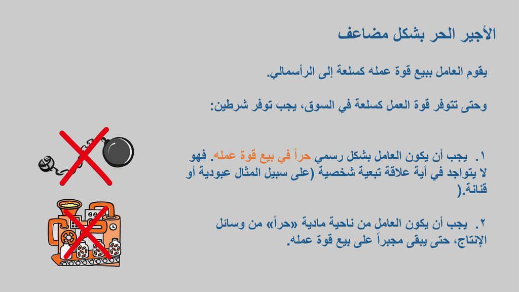الأجير الحر بشكل مضاعف يقوم العامل ببيع قوة عمله كسلعة إلى الرأسمالي.