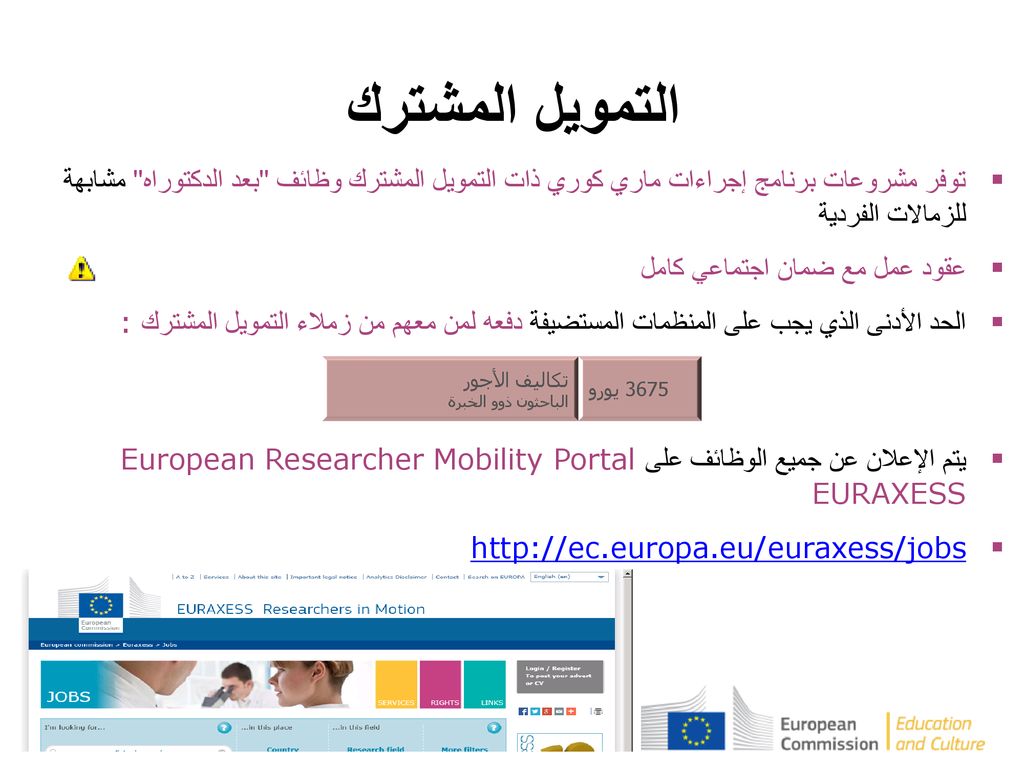 التمويل المشترك توفر مشروعات برنامج إجراءات ماري كوري ذات التمويل المشترك وظائف بعد الدكتوراه مشابهة للزمالات الفردية.
