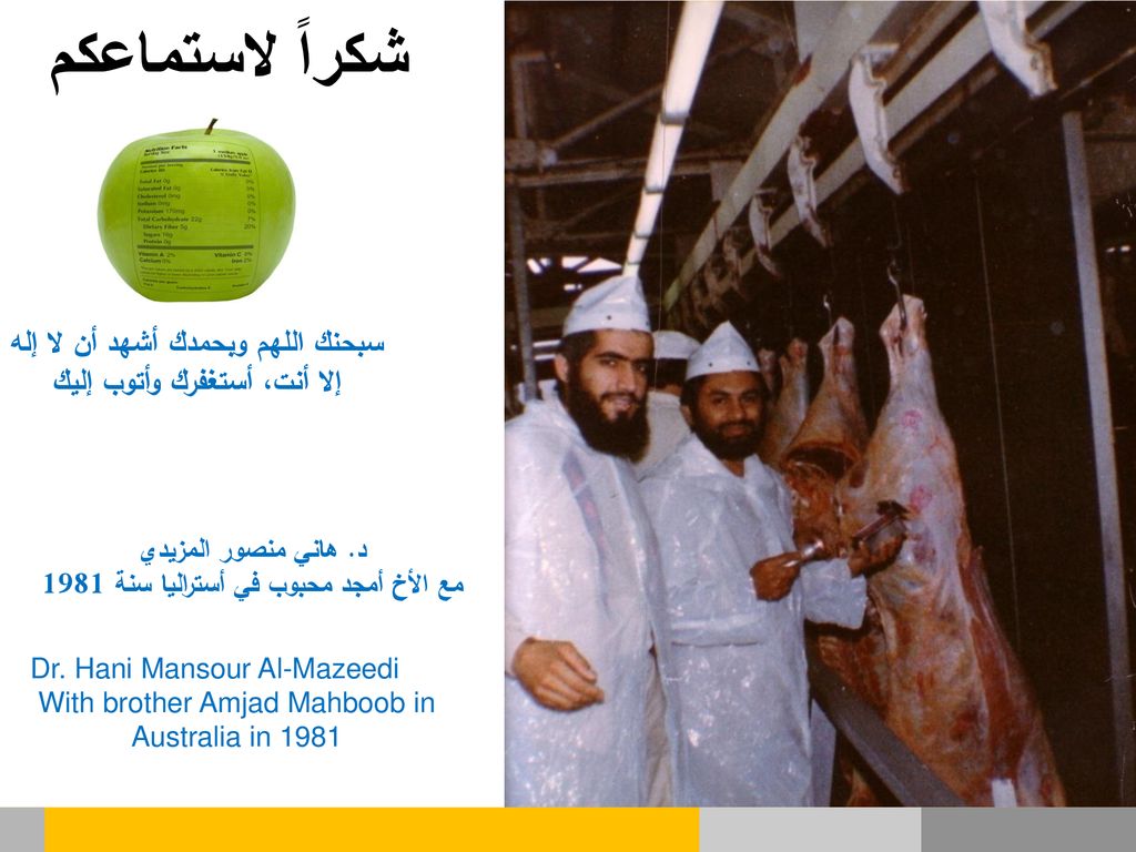شكراً لاستماعكم سبحنك اللهم وبحمدك أشهد أن لا إله إلا أنت، أستغفرك وأتوب إليك. د. هاني منصور المزيدي.