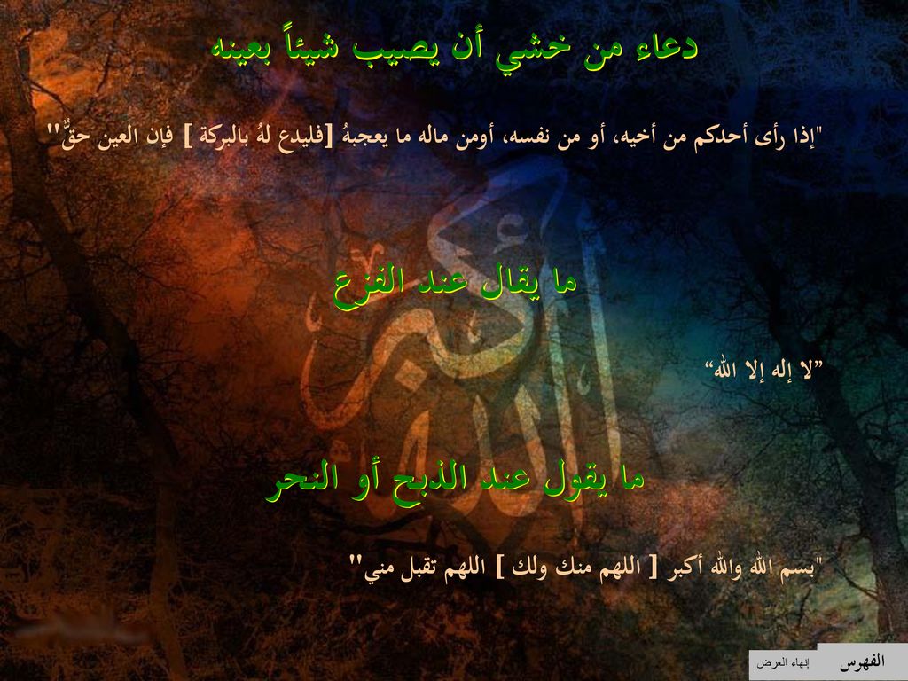 دعاء من خشي أن يصيب شيئاً بعينه ما يقول عند الذبح أو النحر