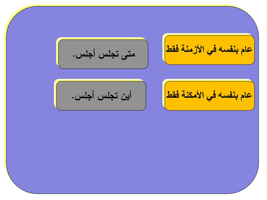 عام بنفسه في الأزمنة فقط عام بنفسه في الأمكنة فقط