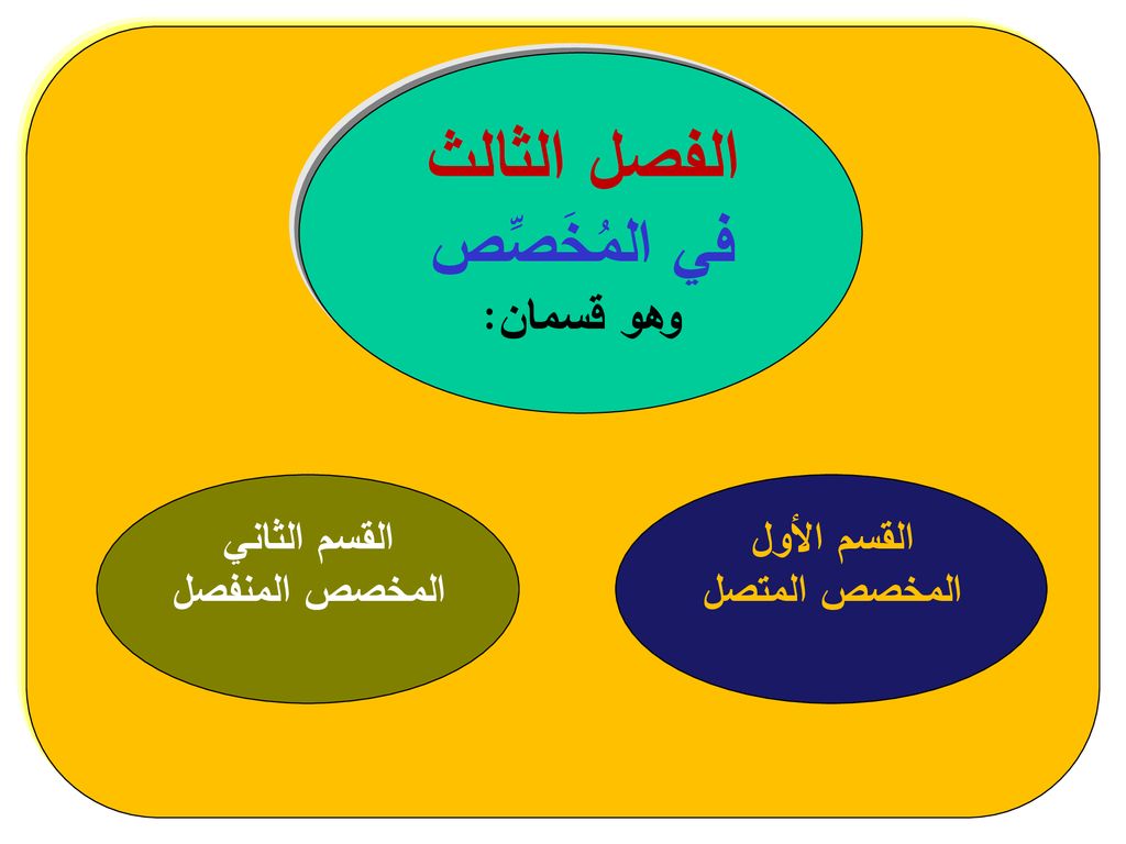الفصل الثالث في المُخَصِّص وهو قسمان: القسم الثاني المخصص المنفصل
