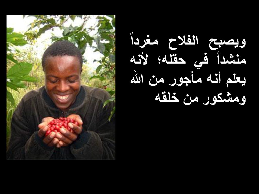 ويصبح الفلاح مغرداً منشداً في حقله؛ لأنه يعلم أنه مأجور من الله ومشكور من خلقه