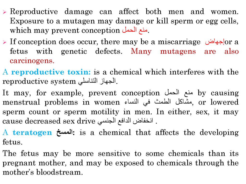 Reproductive damage can affect both men and women