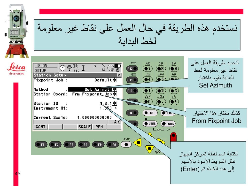 نستخدم هذه الطريقة في حال العمل على نقاط غير معلومة لخط البداية