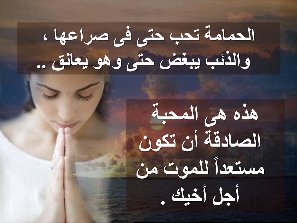 هذه هى المحبة الصادقة أن تكون مستعداً للموت من أجل أخيك .