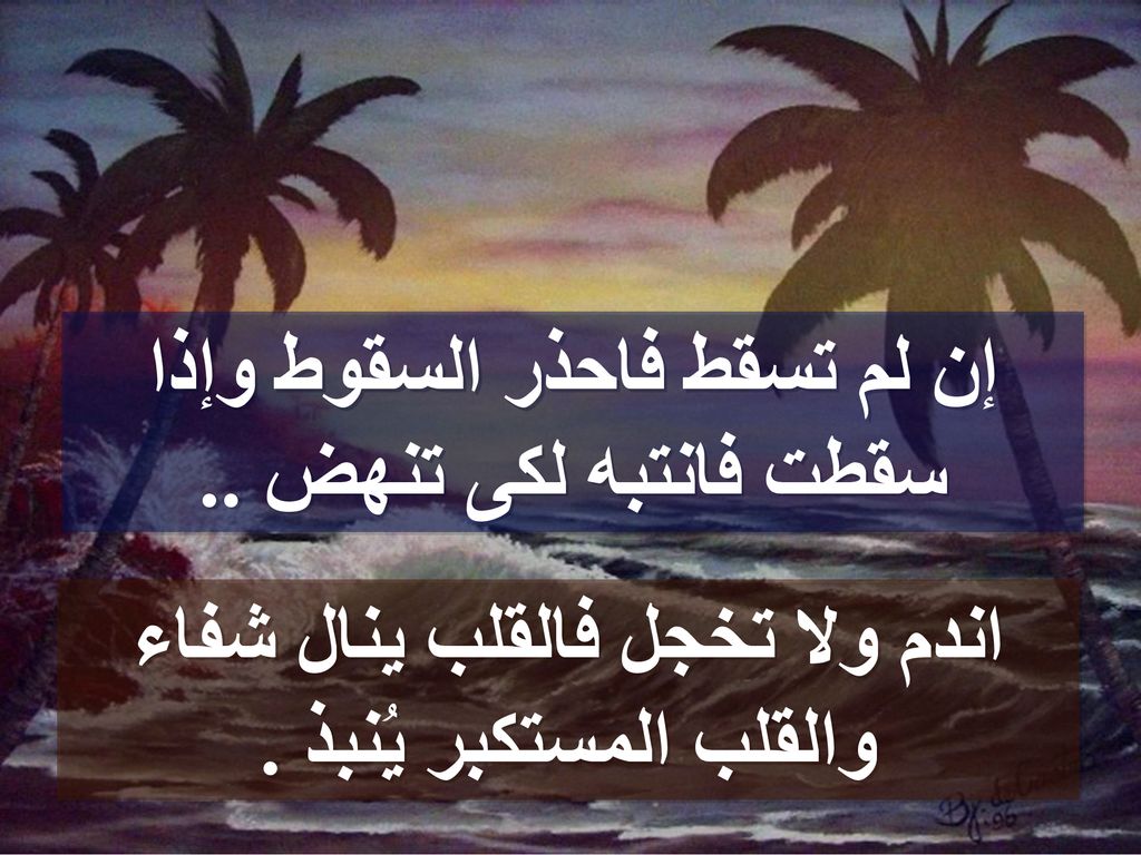 إن لم تسقط فاحذر السقوط وإذا سقطت فانتبه لكى تنهض ..