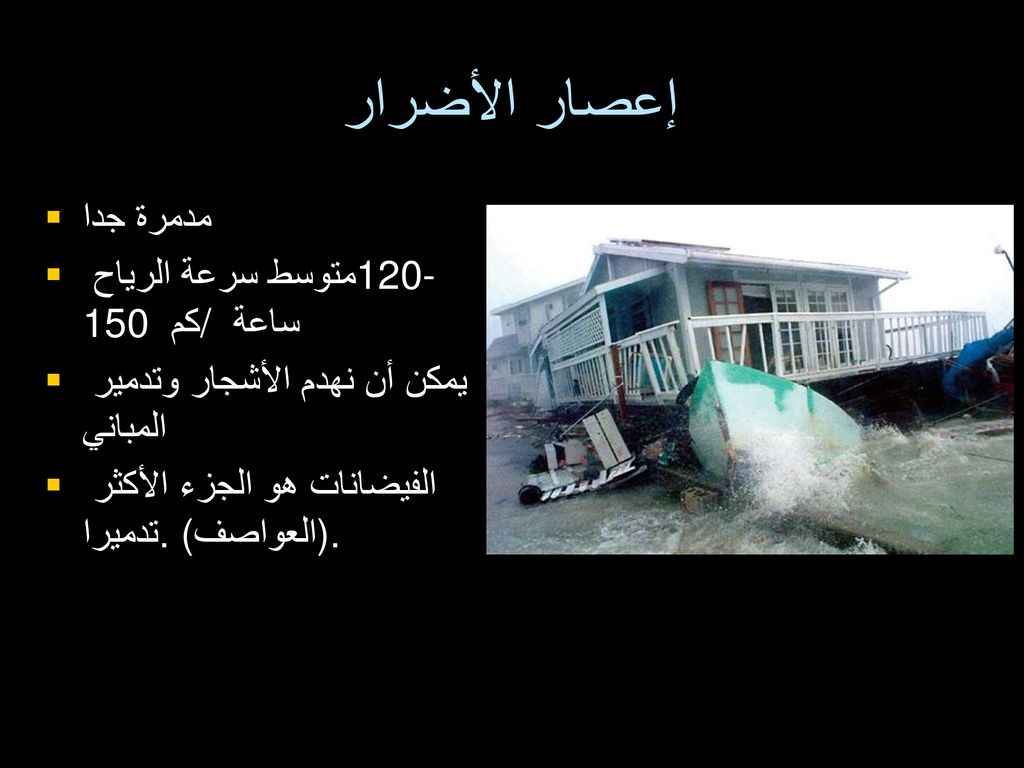 إعصار الأضرار مدمرة جدا متوسط ​​سرعة الرياح كم / ساعة