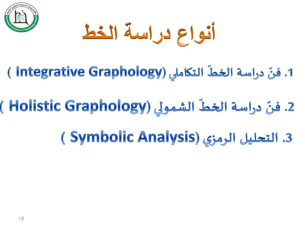 أنواع دراسة الخط 2. فنّ دراسة الخطّ الشمولي (Holistic Graphology )