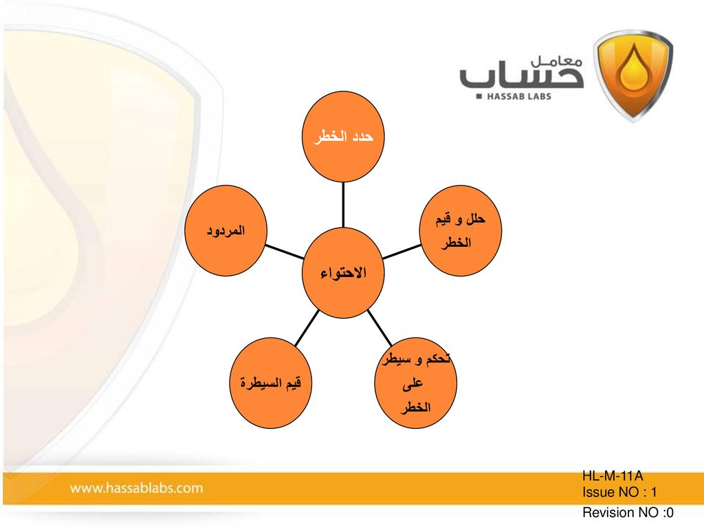 حدد الخطر الاحتواء حلل و قيم المردود تحكم و سيطر على قيم السيطرة الخطر