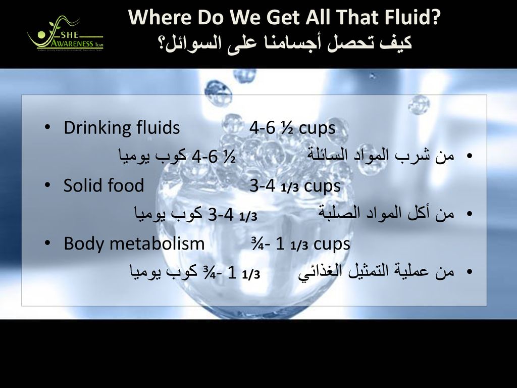 Where Do We Get All That Fluid كيف تحصل أجسامنا على السوائل؟