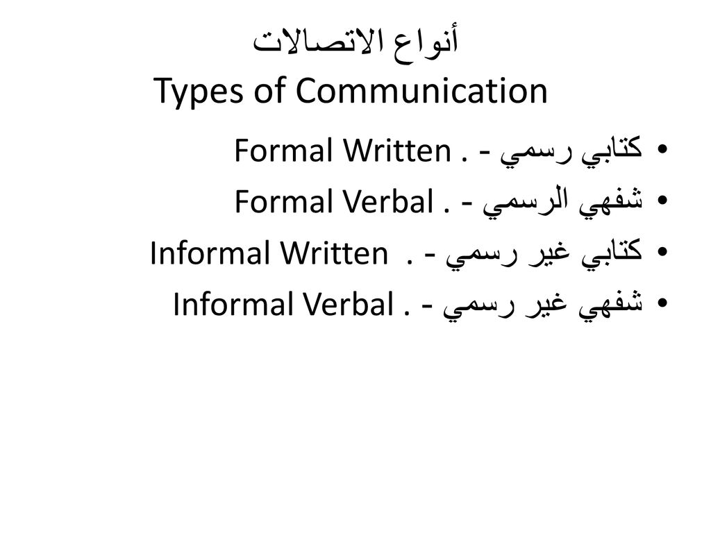 أنواع الاتصالات Types of Communication