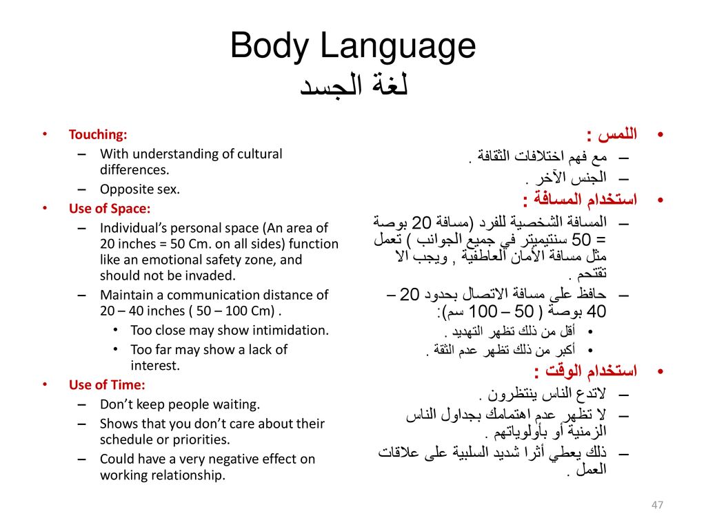 Body Language لغة الجسد