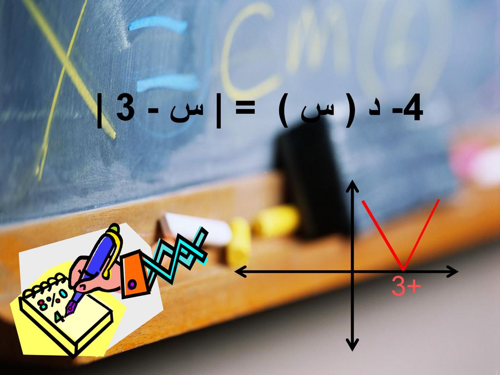 4- د ( س ) = | س - 3 | +3