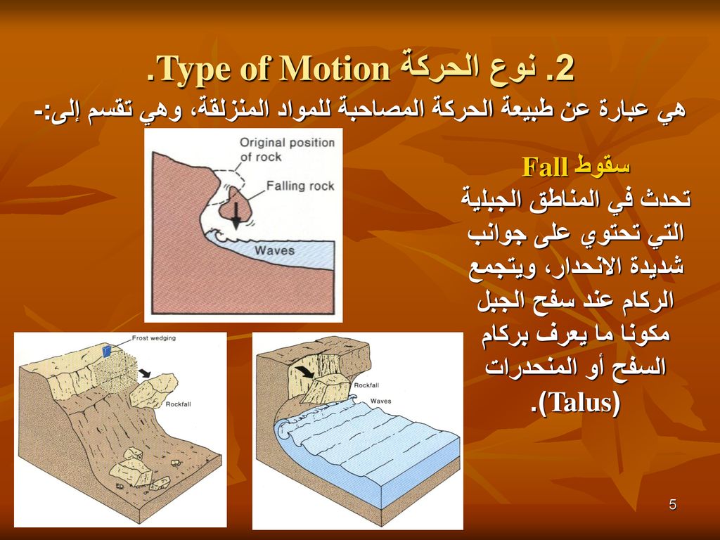 2. نوع الحركة Type of Motion.