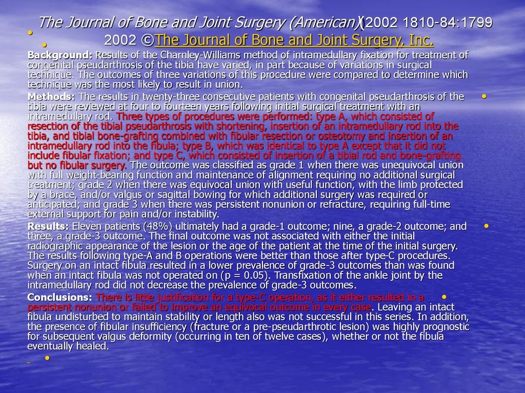 The Journal of Bone and Joint Surgery (American) 84: ) © 2002 The Journal of Bone and Joint Surgery, Inc.