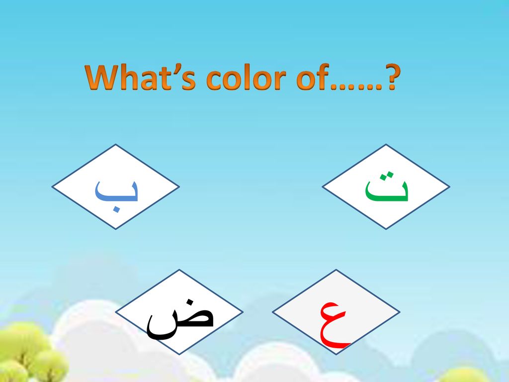 What’s color of…… ب ت ض ع