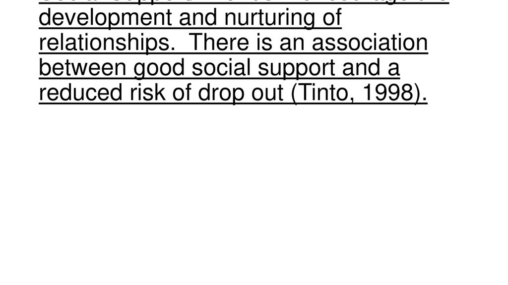 Social Support/Friends – encourage the development and nurturing of relationships.